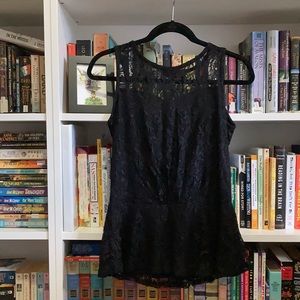 Last Chance! 
Limited Lace peplum top, medium M